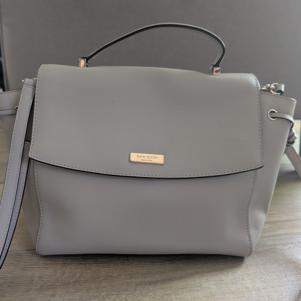 Kate Spade Gray Leather Shoulder Bag